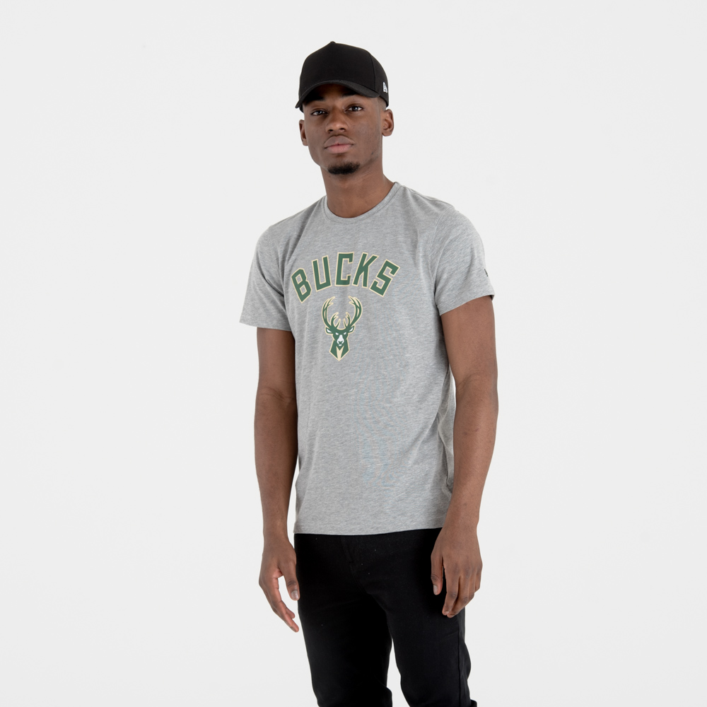 Milwaukee Bucks Team Logo Grey T-Shirt
