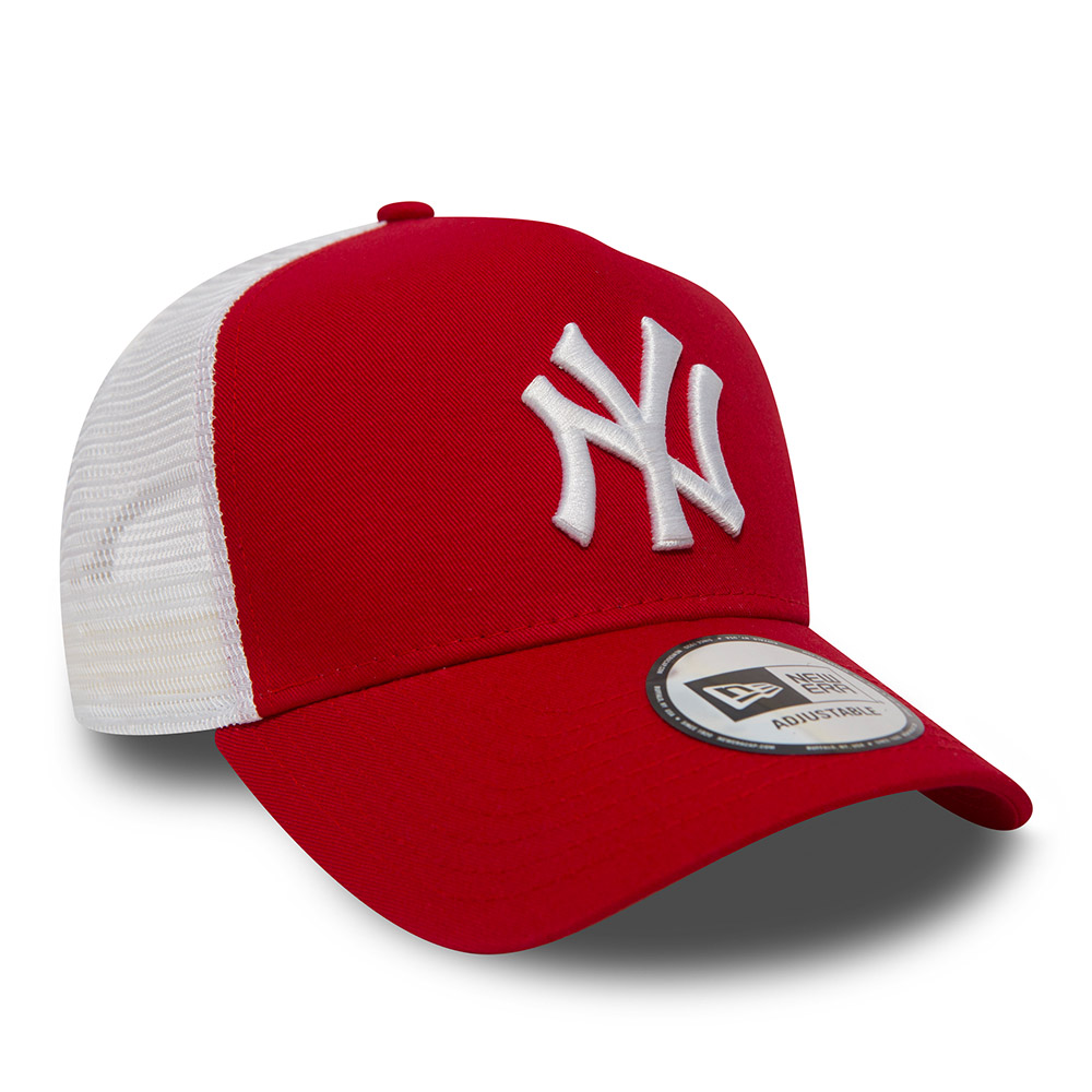 New York Yankees Clean Red A-Frame Trucker Cap