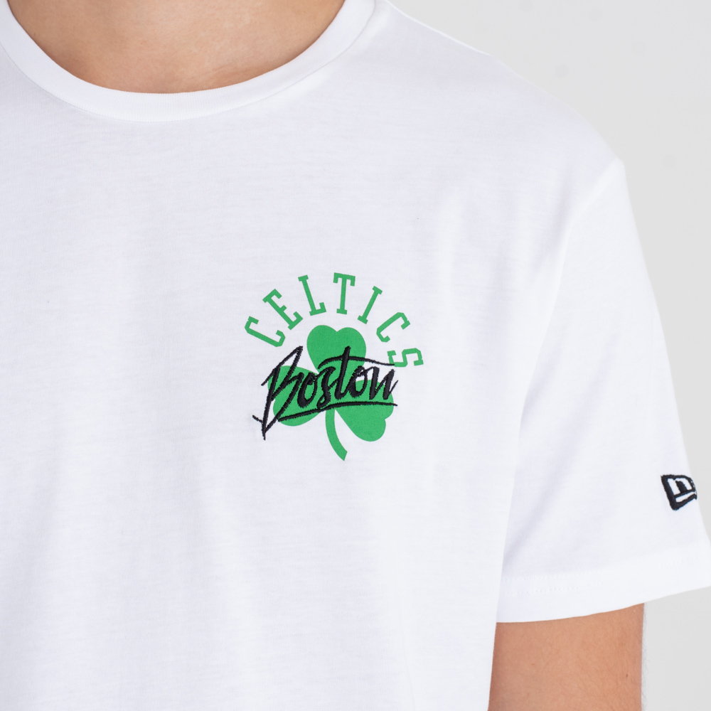 Boston Celtics Script Logo White Tee