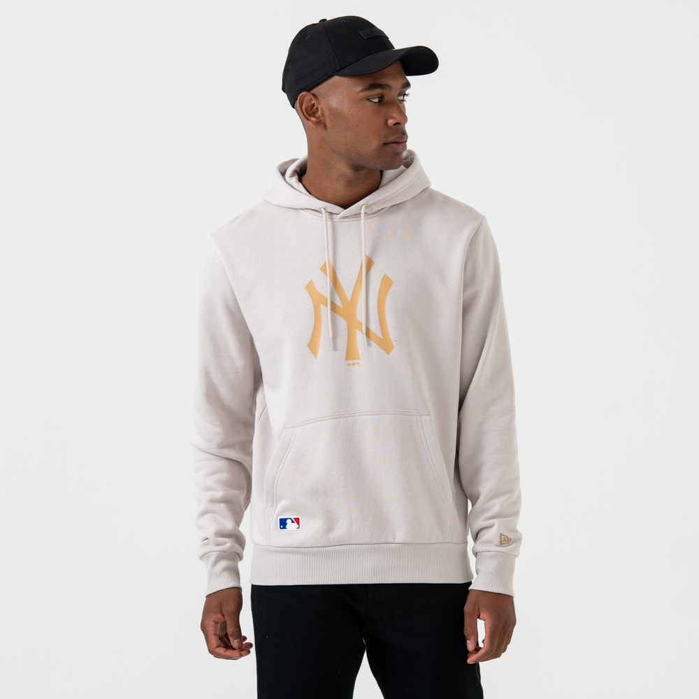 New York Yankees – Pullover-Hoodie mit Logo – Steingrau