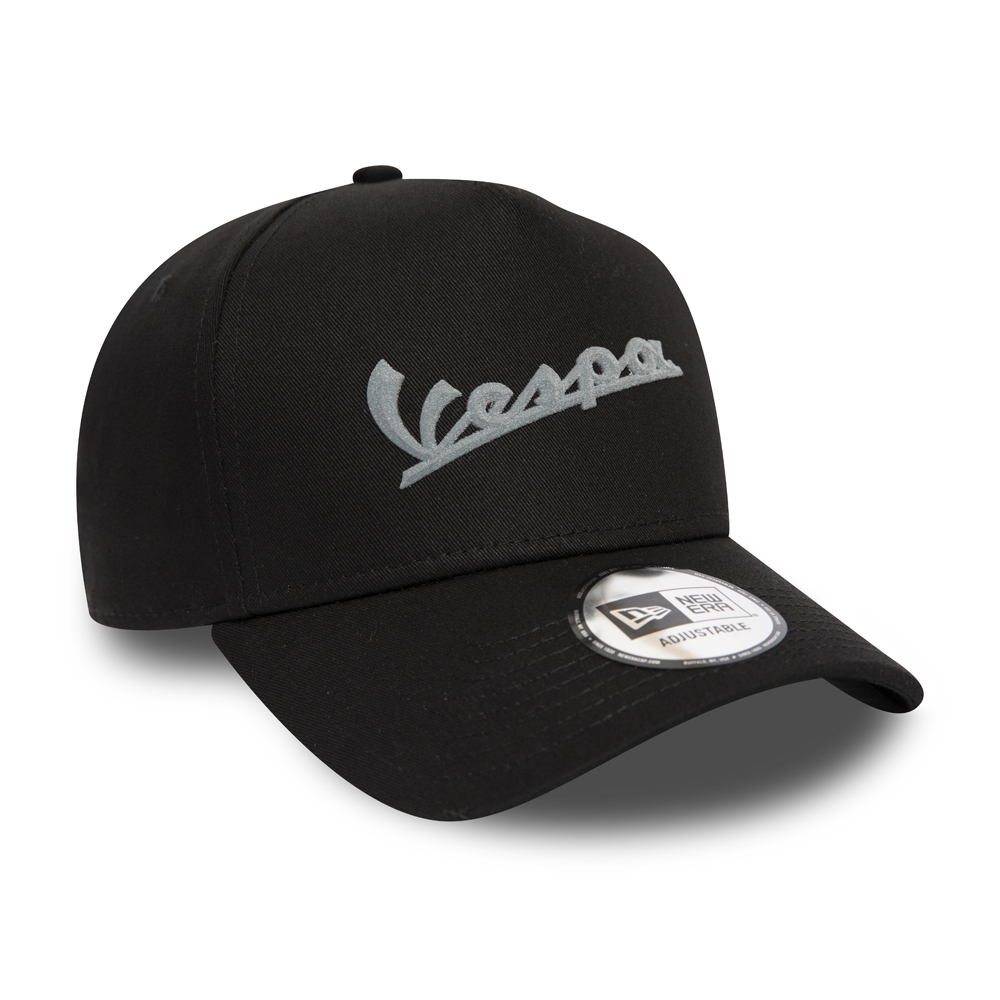 Vespa Wordmark Logo Black E-Frame Trucker