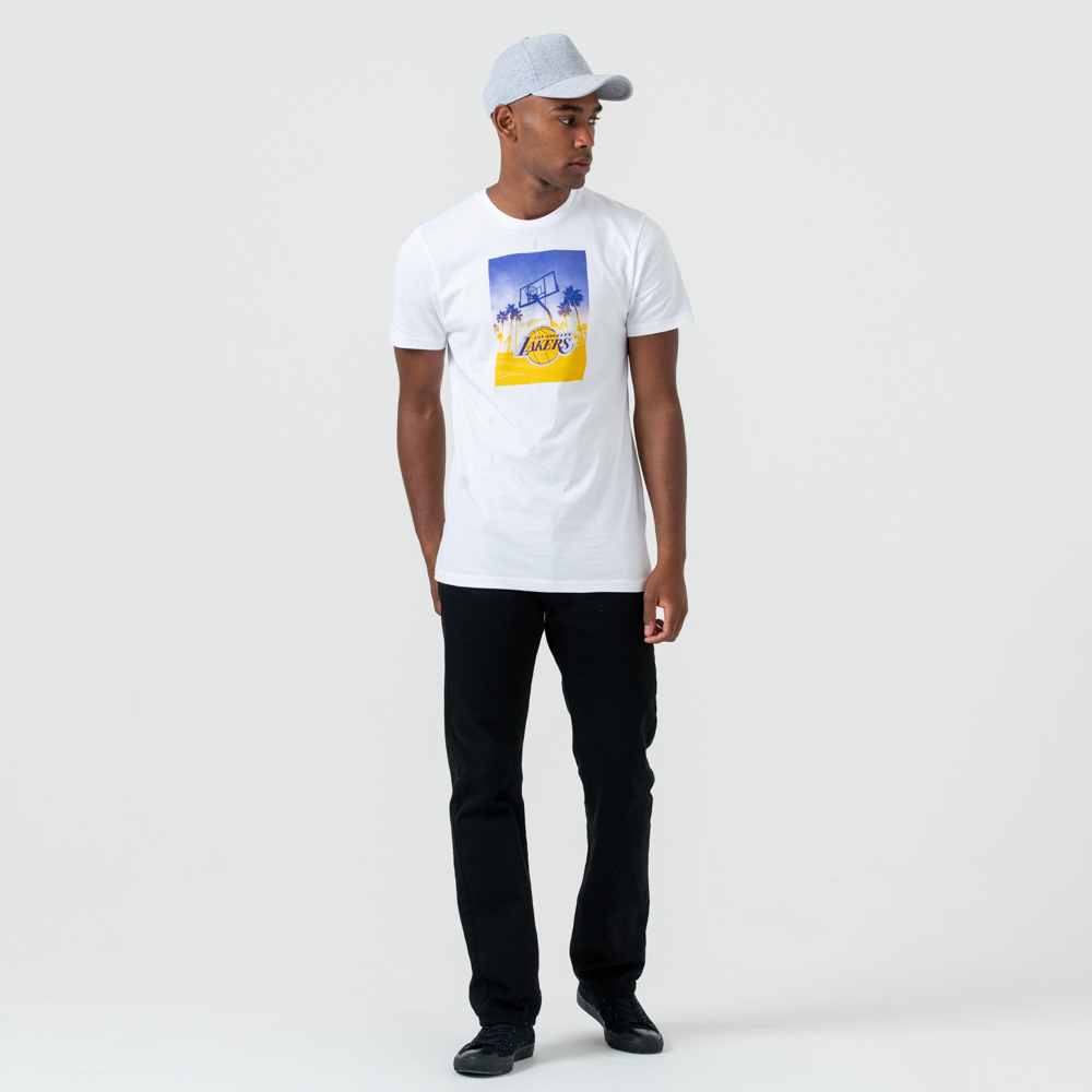 Los Angeles Lakers White Graphic Print Tee