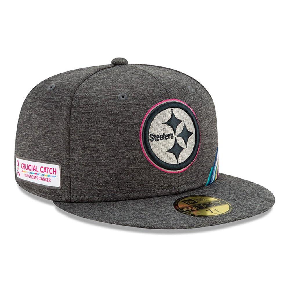 Pittsburgh Steelers Crucial Catch Grey 59FIFTY Cap