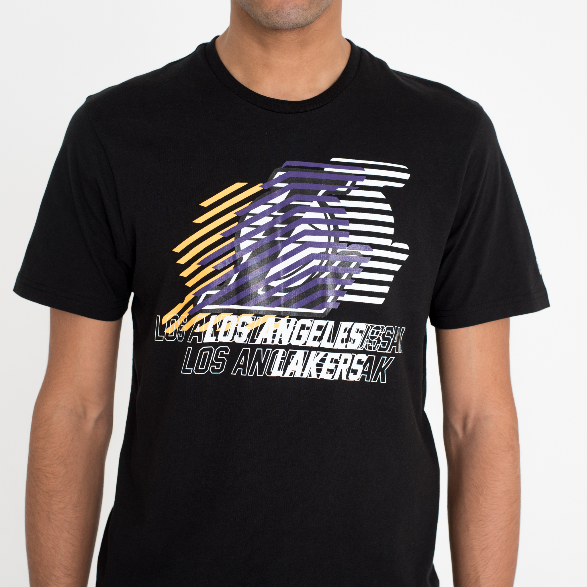 Los Angeles Lakers Repeat Logo Black Tee