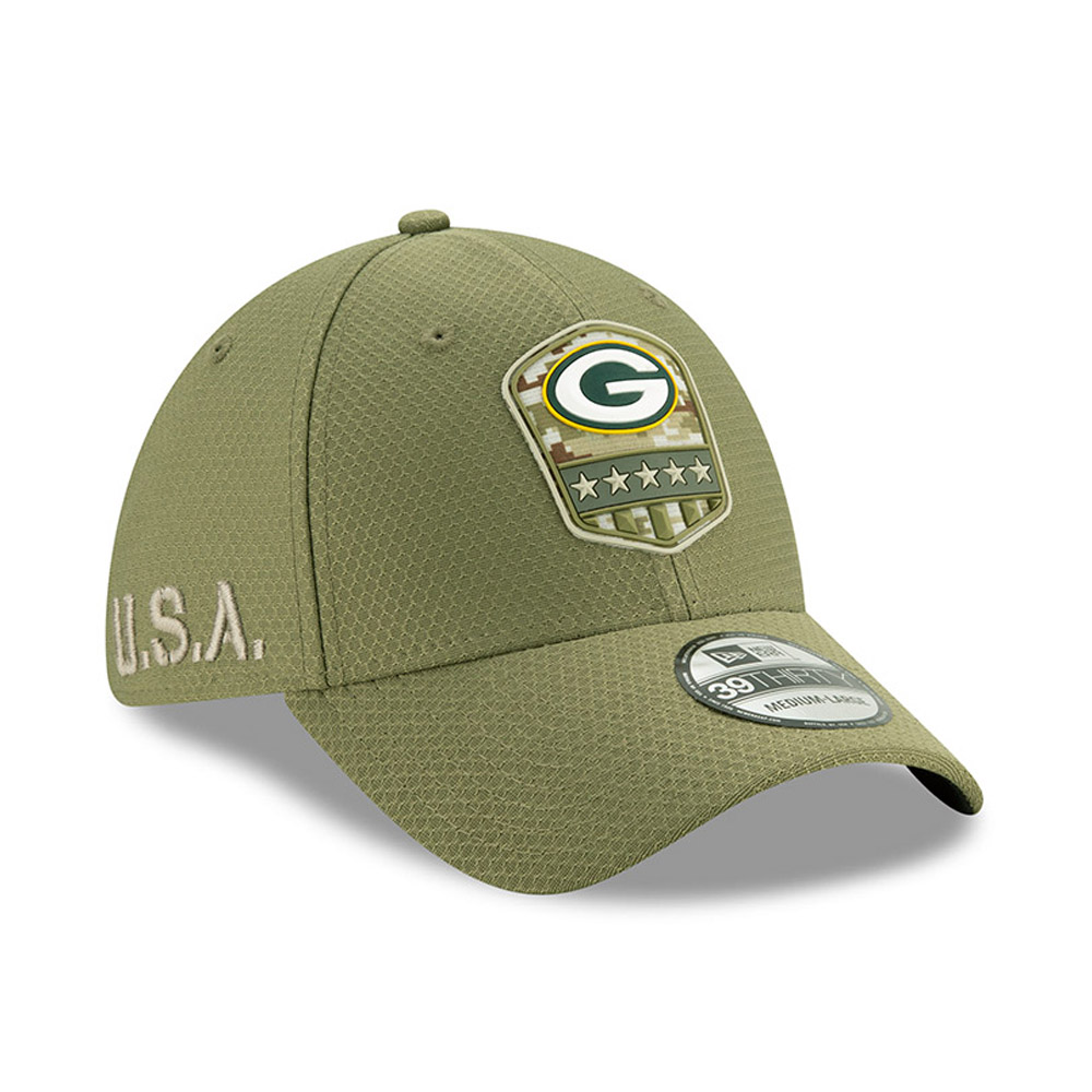 New Era Green Bay Packers 39thirty Stretch Cap On Field 2018 Salute to Service