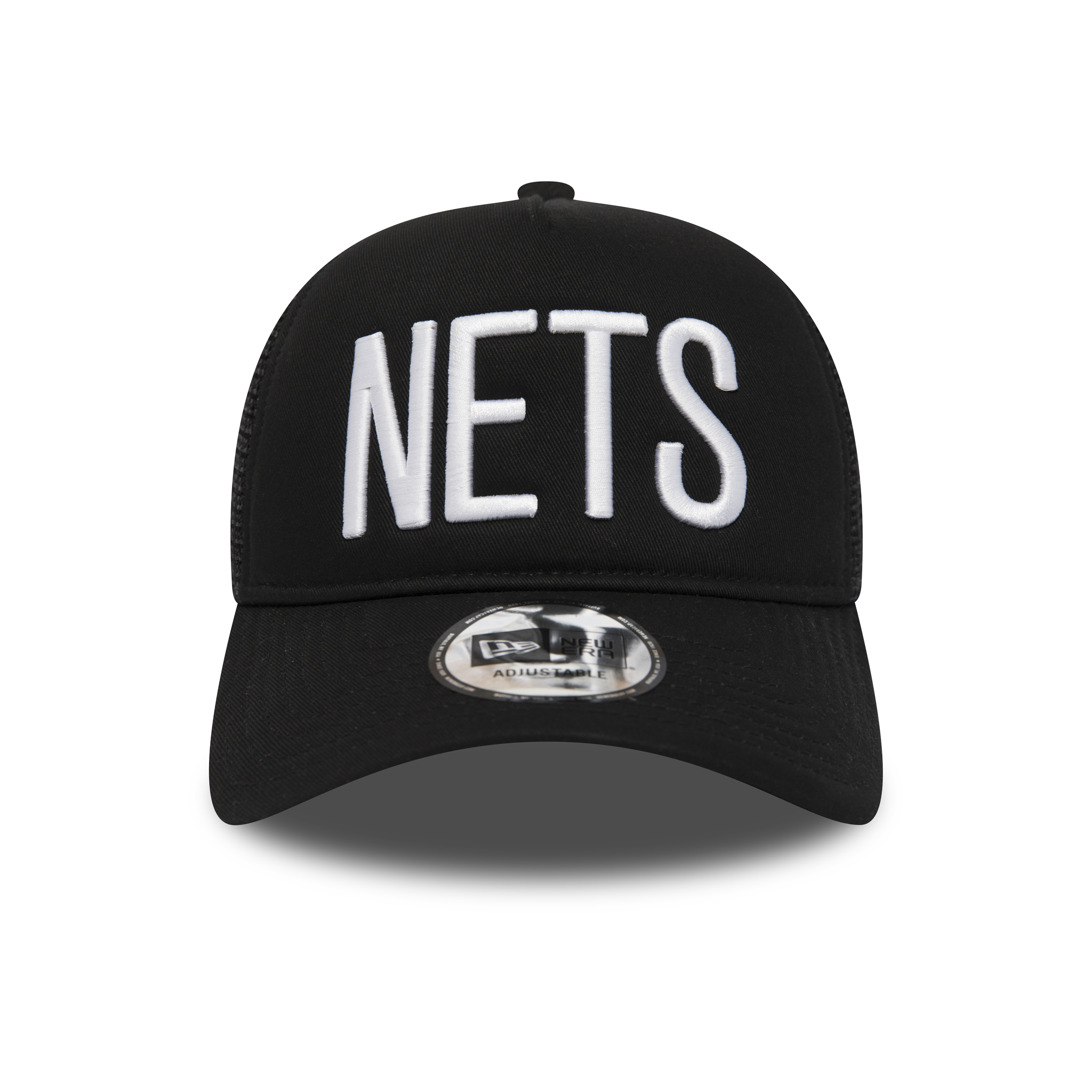 Brooklyn Nets 9FORTY Black A-Frame Trucker