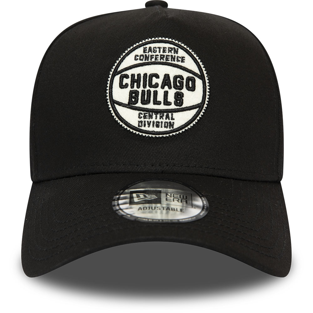 Chicago Bulls Felt Patch Black A Frame Trucker Cap