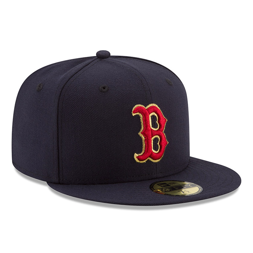 Boston Red Sox Hashmarks Navy 59FIFTY Cap