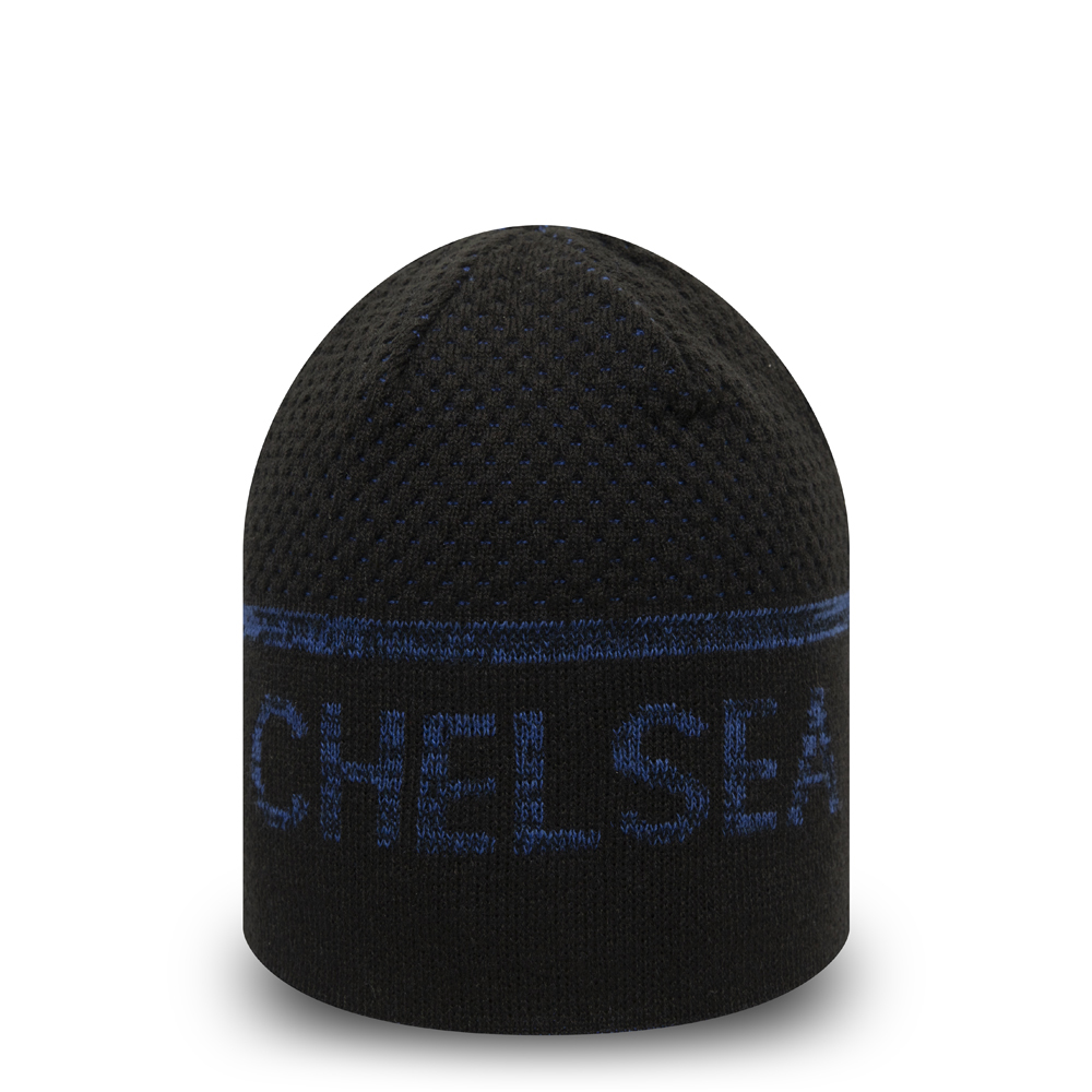 Chelsea FC Blue Striped Reversible Beanie Hat