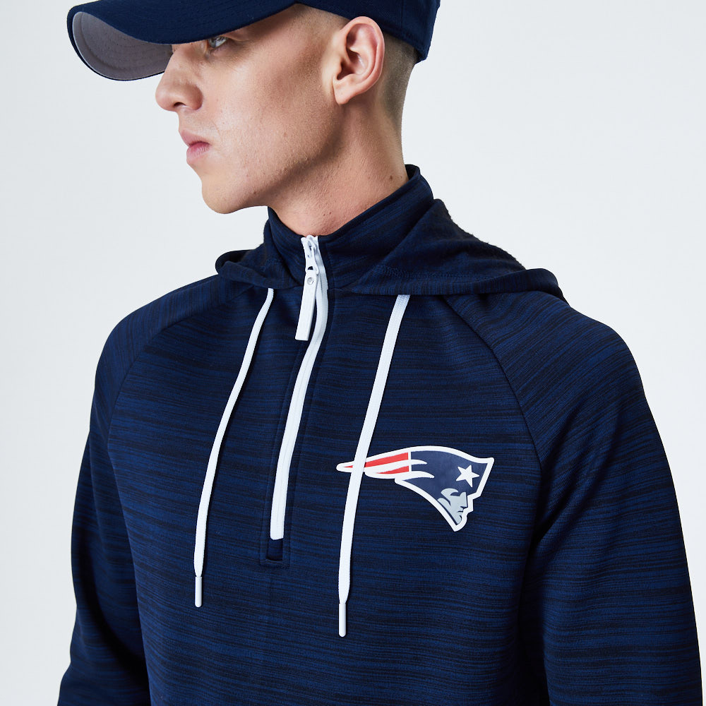 New England Patriots Engineered Half Zip Blue Hoodie