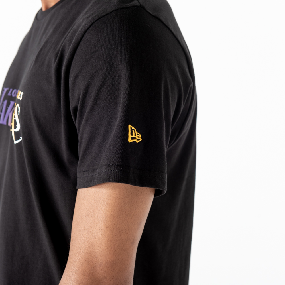 Los Angeles Lakers Gradient Wordmark Black T-Shirt