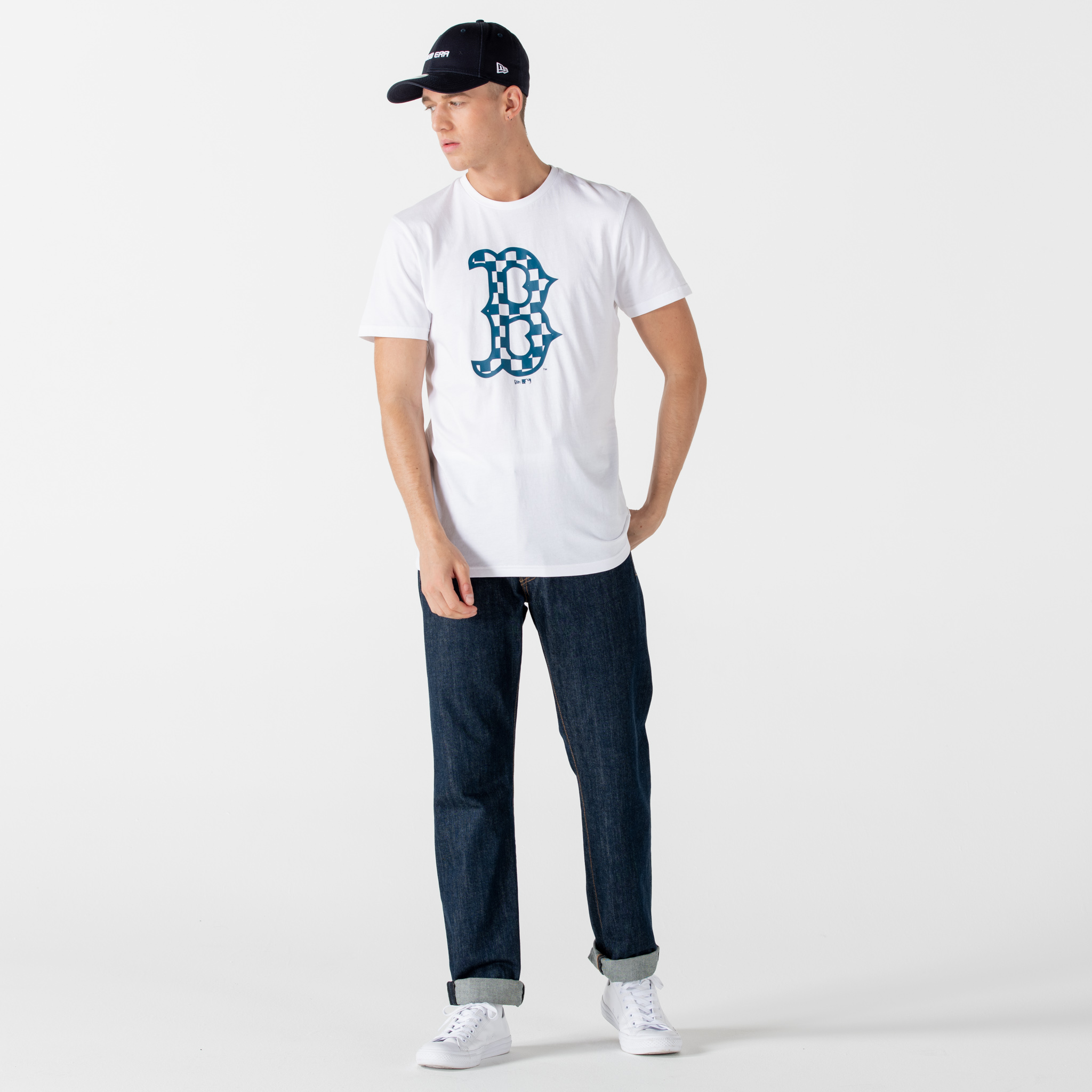 Boston Red Sox Logo Infill White T-Shirt