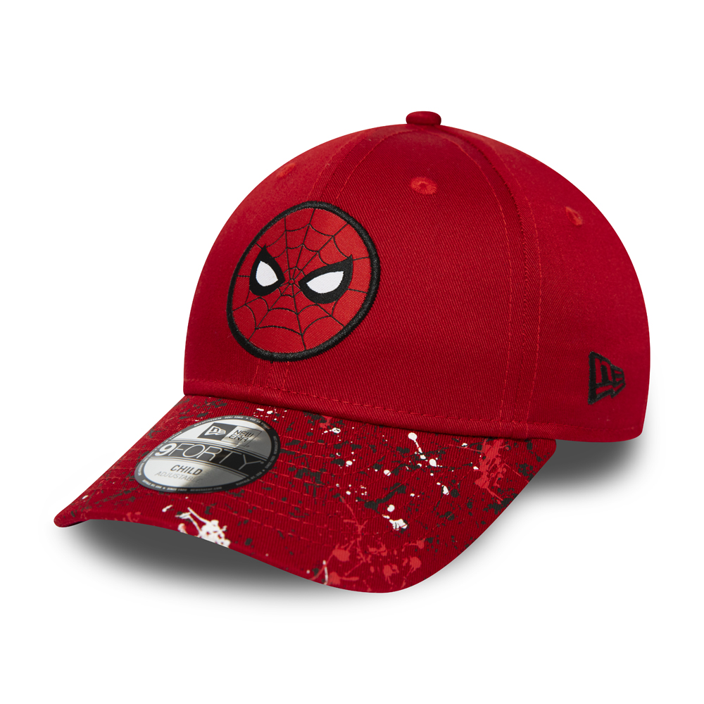 New Era Spiderman Splatter Visor Kids Red 9FORTY Cap