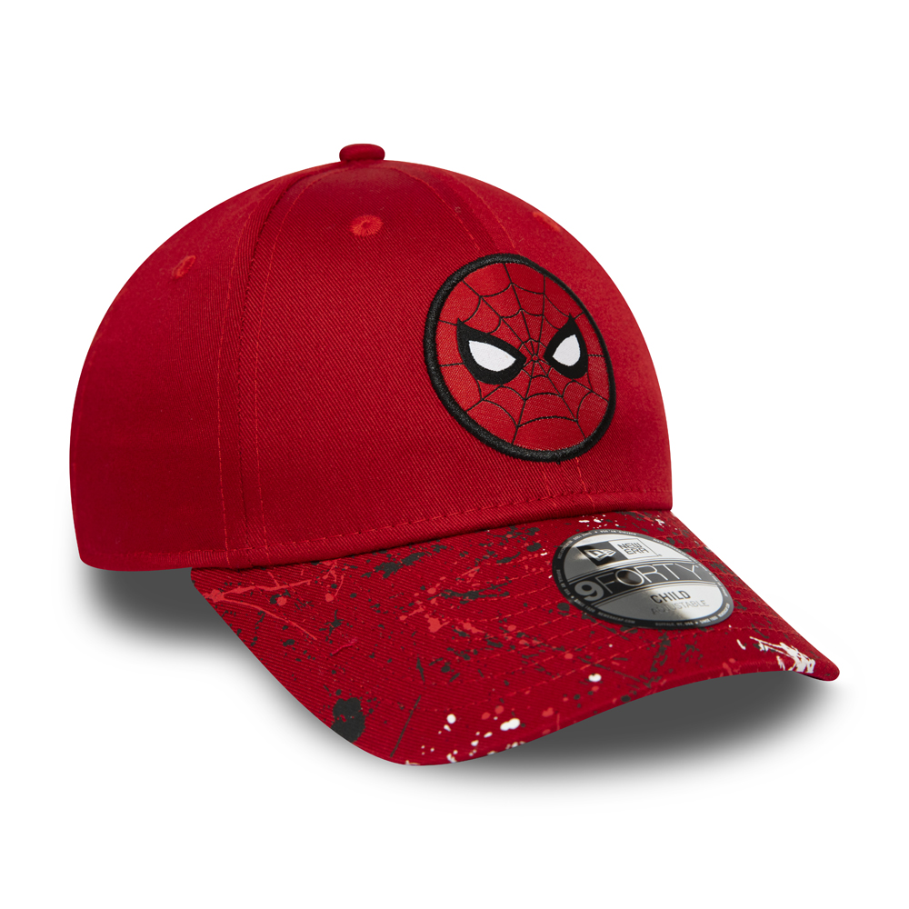 New Era Spiderman Splatter Visor Kids Red 9FORTY Cap