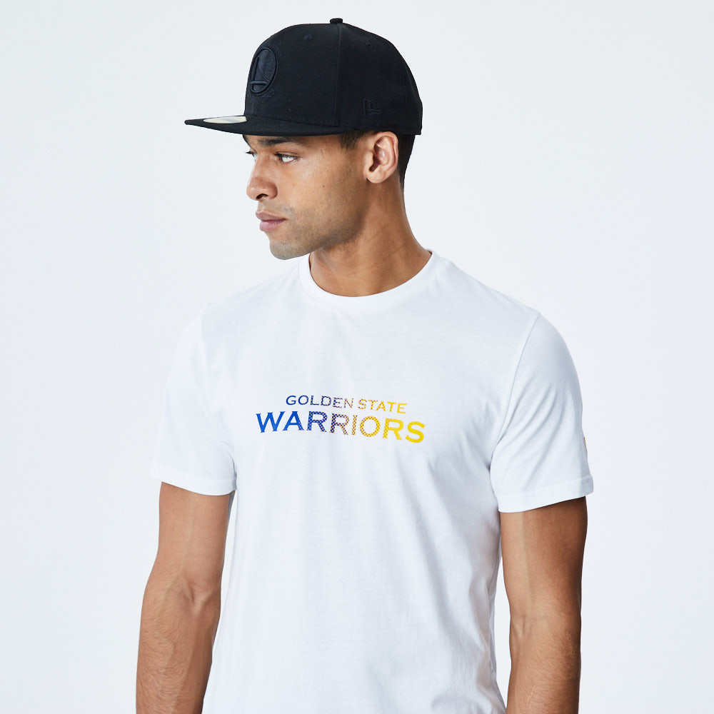 Golden State Warriors Gradient Wordmark White T-Shirt