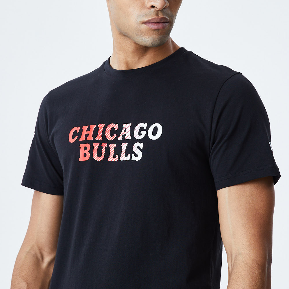 Chicago Bulls Gradient Wordmark Black T-Shirt