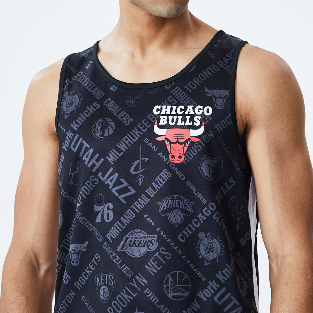 Chicago Bulls All Over Print Black Vest