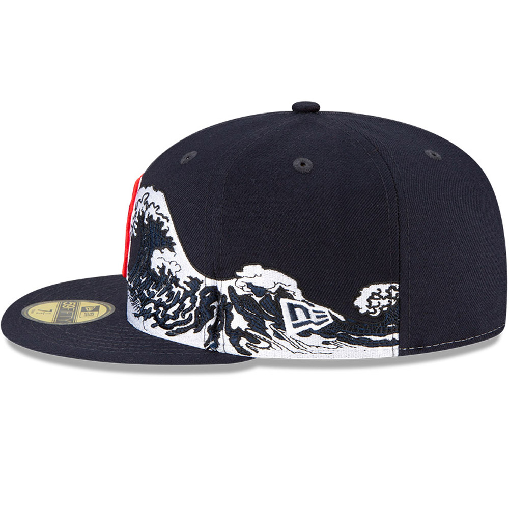 Boston Red Sox MLB Wave Navy 59FIFTY Fitted Cap