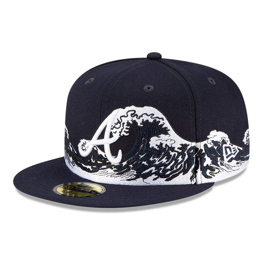 Atlanta Braves MLB Wave Navy 59FIFTY Fitted Cap