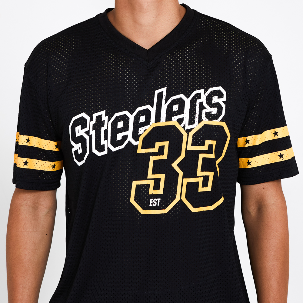Pittsburgh Steelers Oversized Mesh Black T-Shirt