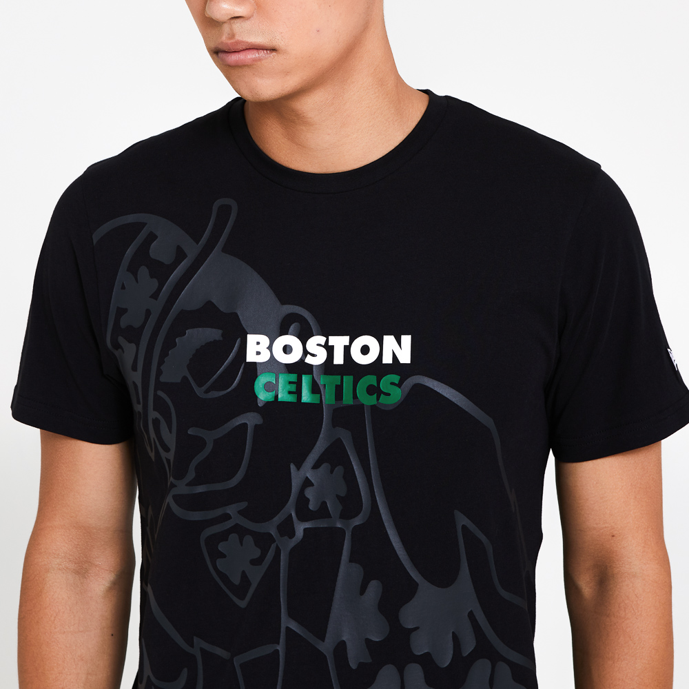 Boston Celtics Gradient and Graphic Black T-Shirt