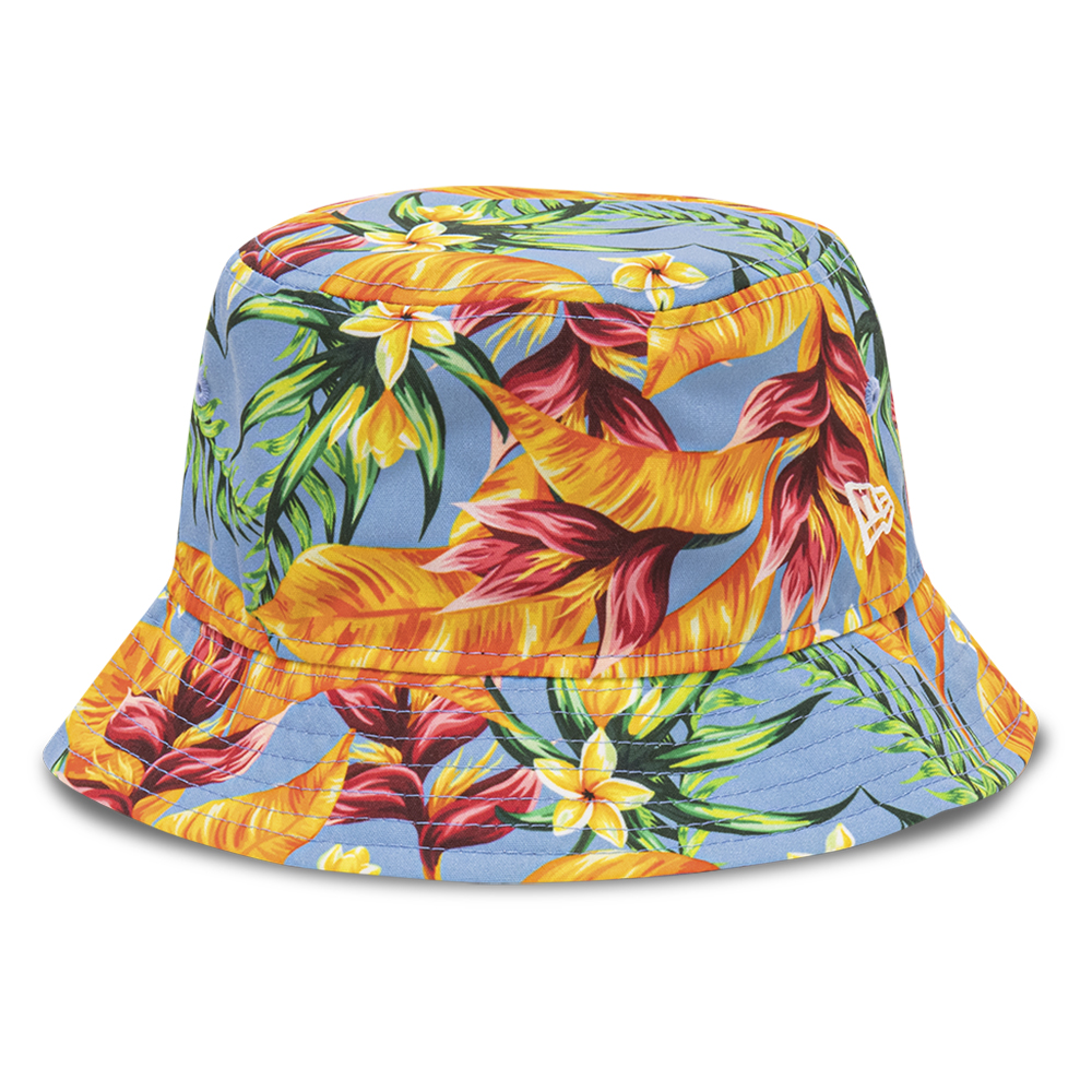 New Era All Over Floral Print Blue Bucket