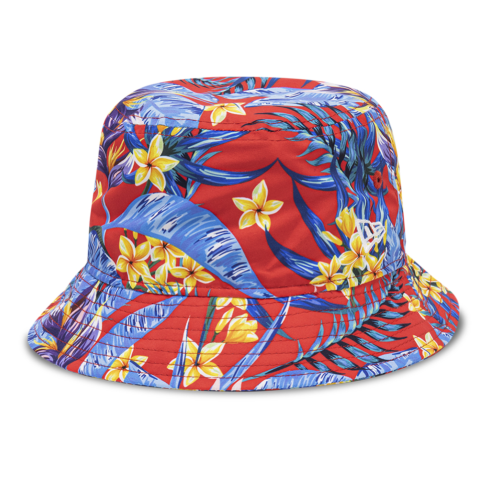 New Era All Over Floral Print Red Bucket