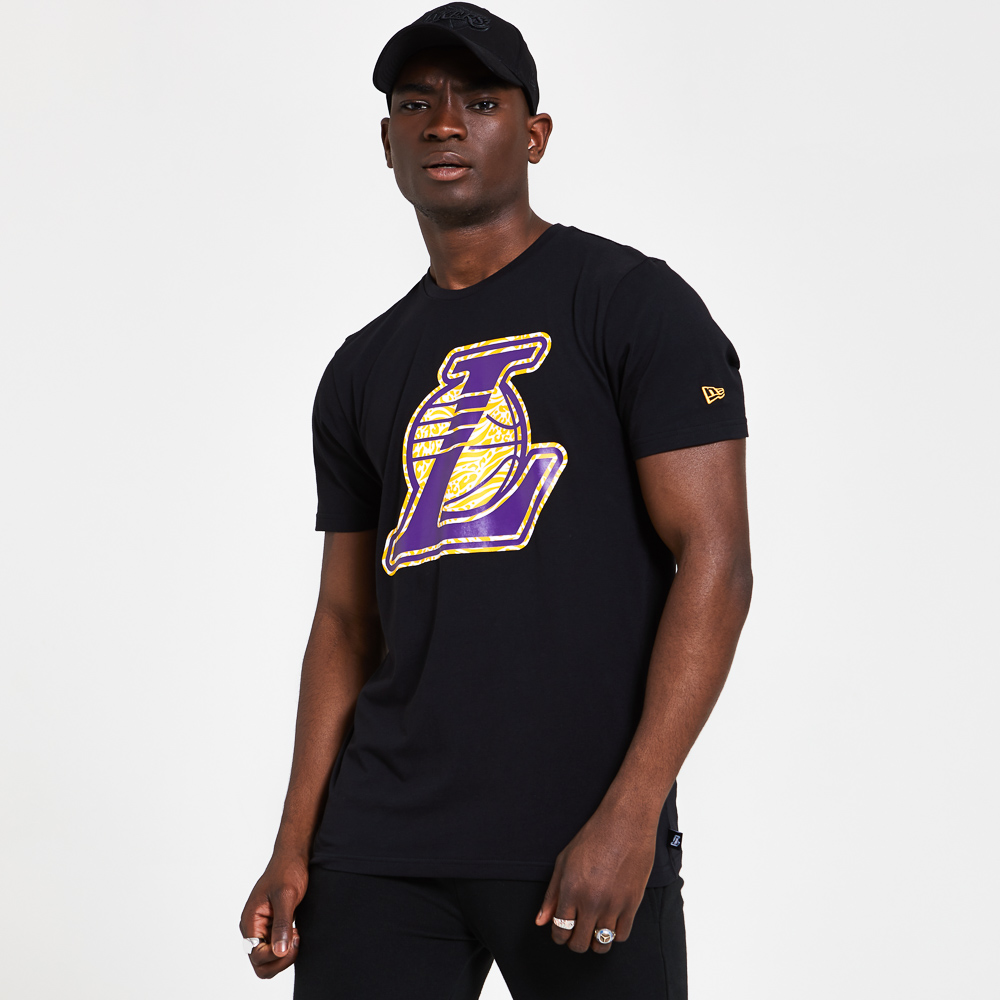 Los Angeles Lakers Infill Logo Black T-Shirt