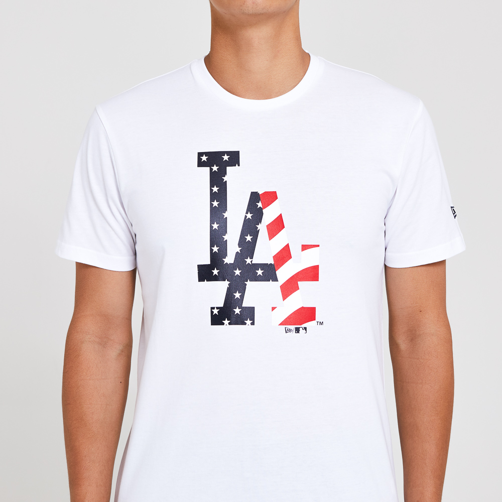 Los Angeles Dodgers Logo Infill White T-Shirt