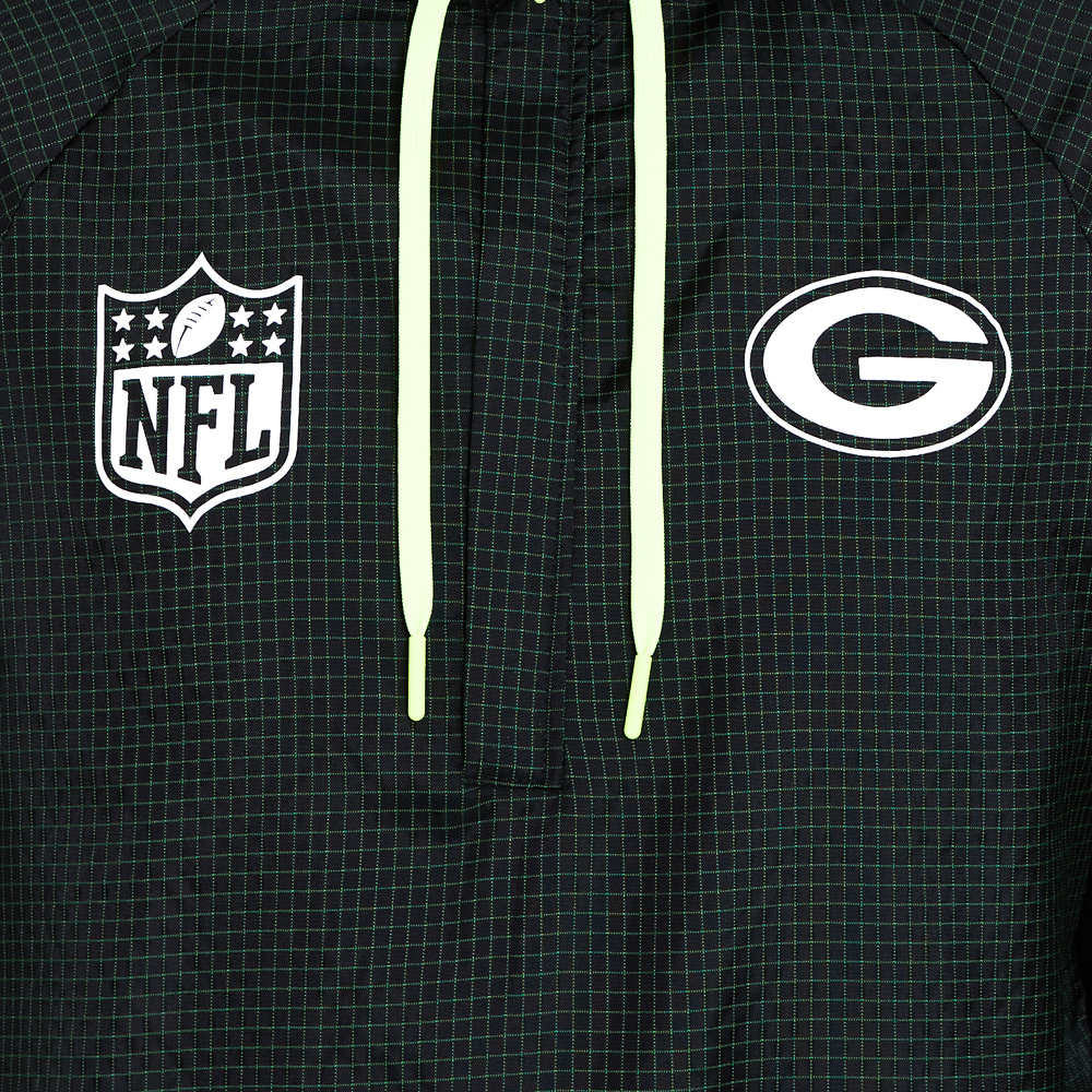 Green Bay Packers Black Windbreaker Jacket