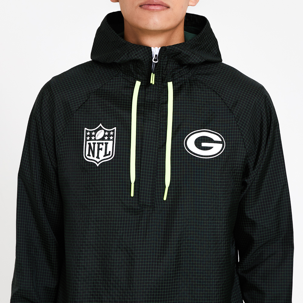 Green Bay Packers Black Windbreaker Jacket