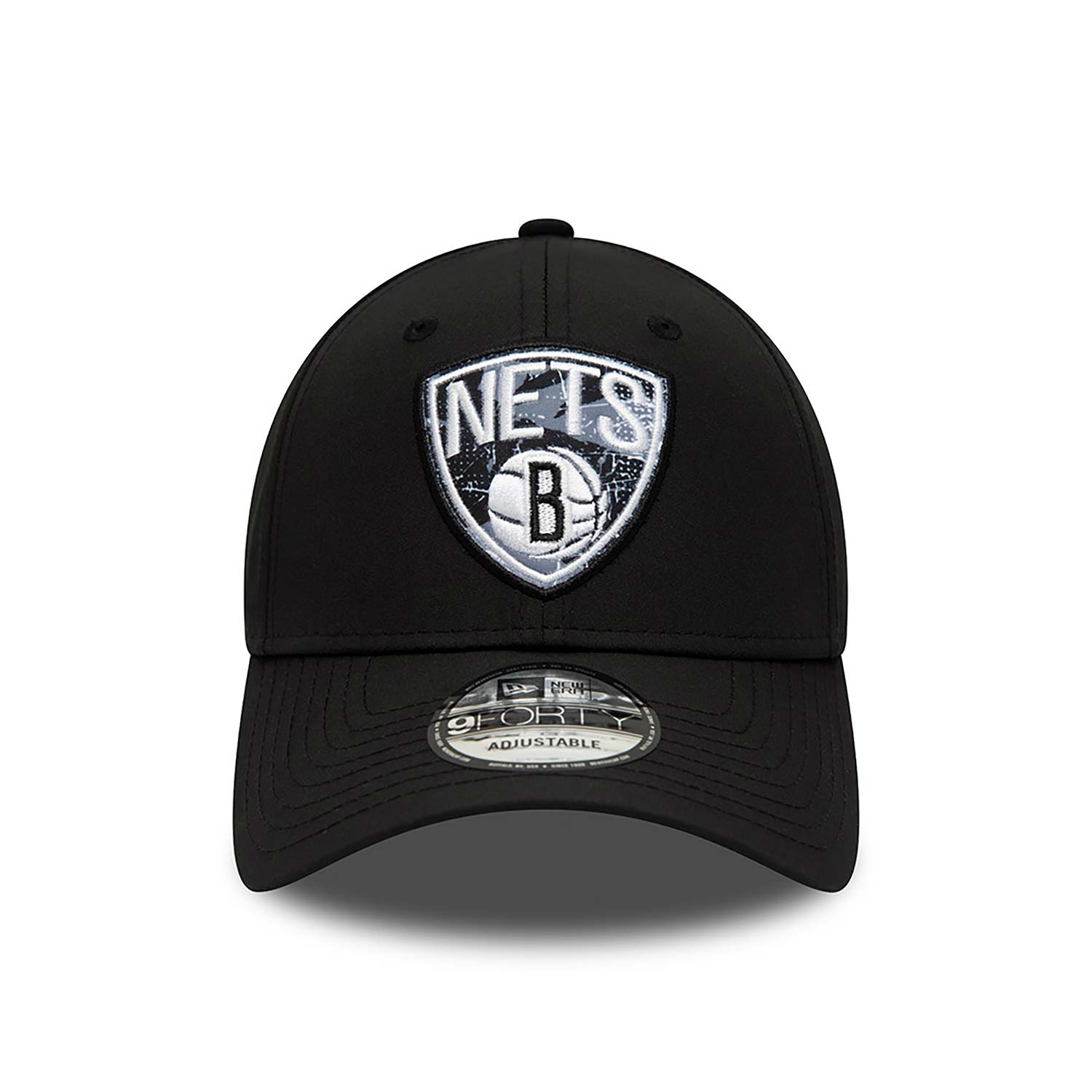 Brooklyn Nets Print Infill Black 9FORTY Adjustable Cap