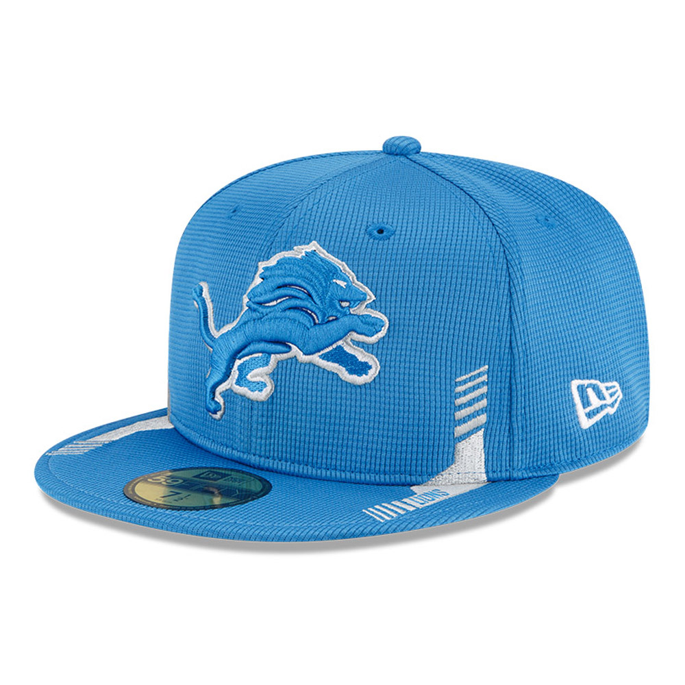 Official New Era Detroit Lions NFL 21 Sideline Home Blue 59FIFTY Fitted