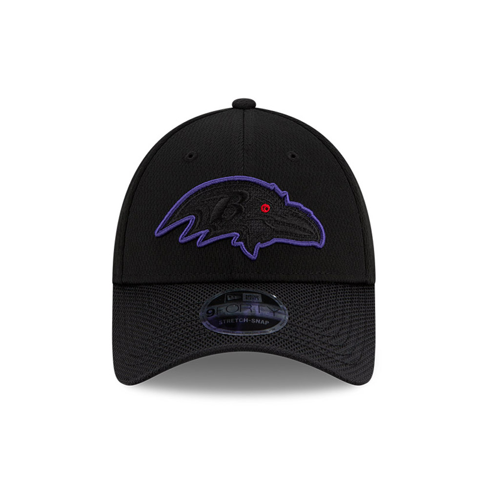 Baltimore Ravens NFL Sideline Road Black 9FORTY Stretch Snap Cap