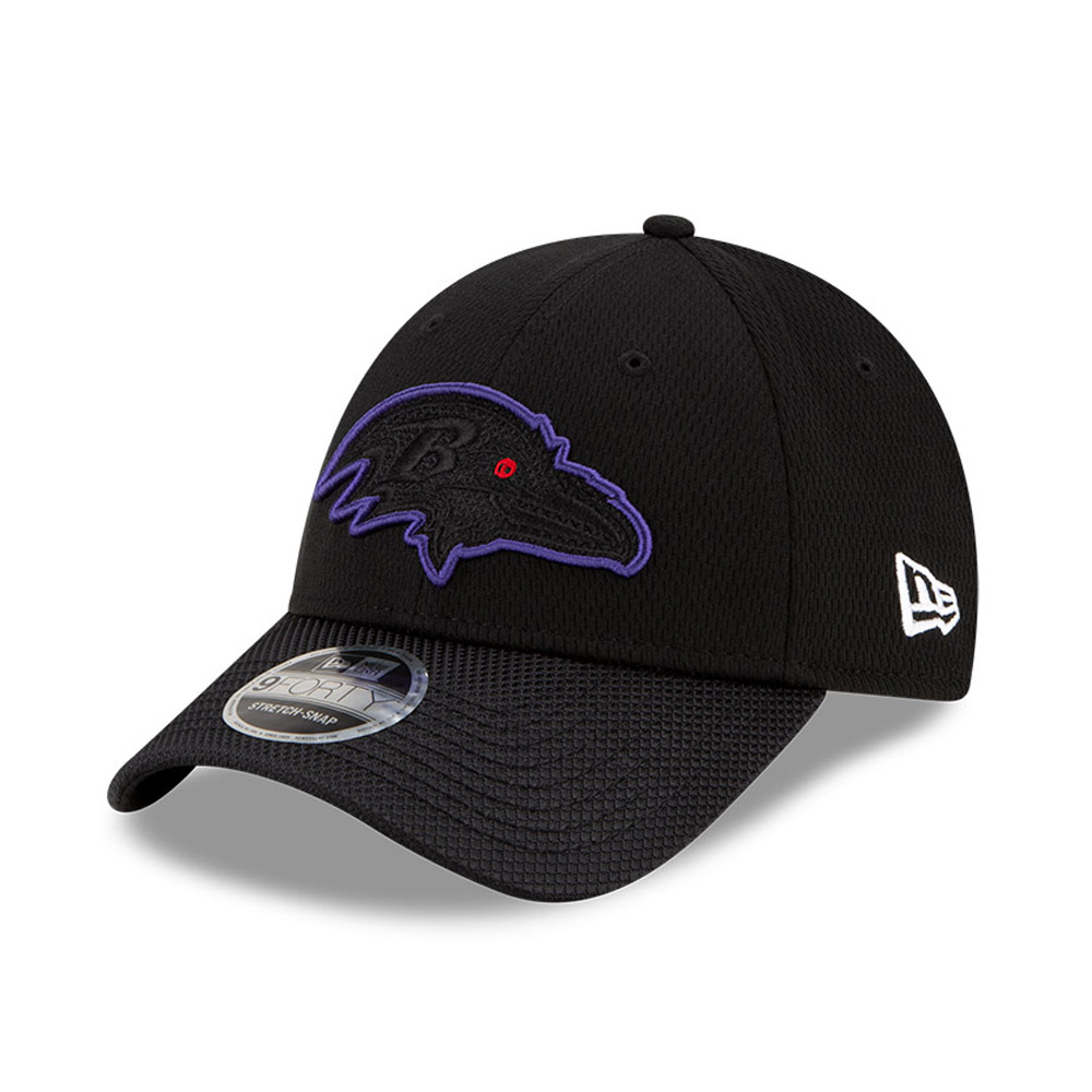 Baltimore Ravens NFL Sideline Road Black 9FORTY Stretch Snap Cap
