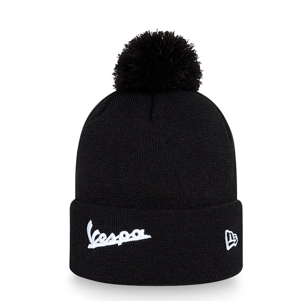 Piaggio Vespa Wordmark Black Beanie Hat