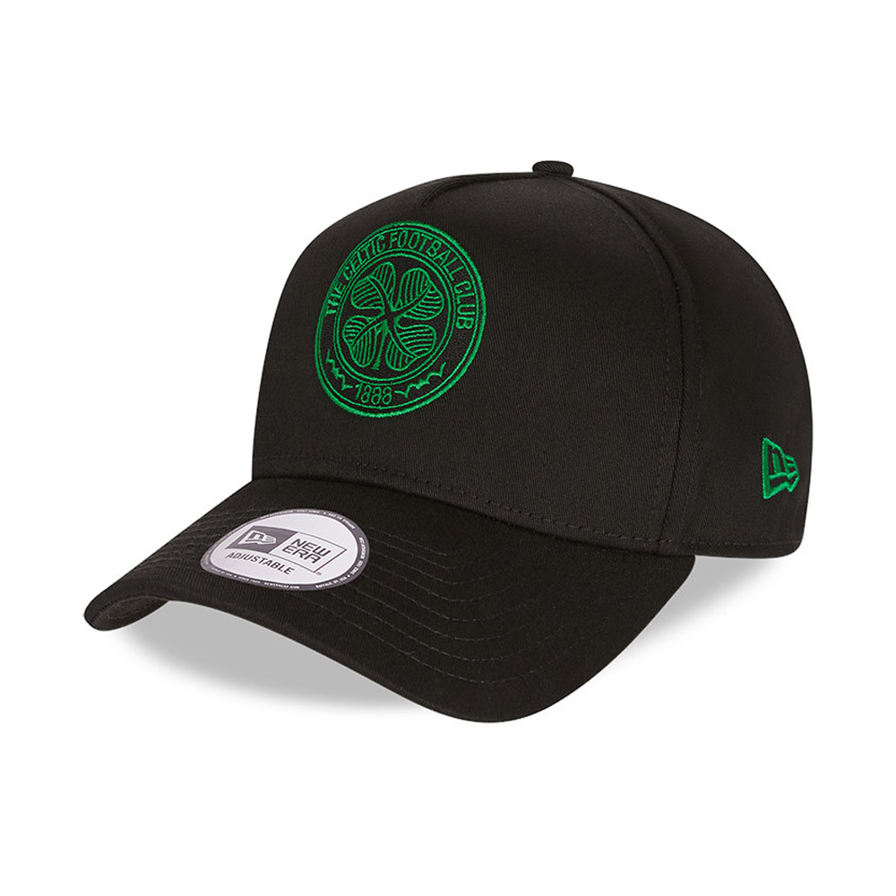 Celtic FC Team Logo Black A-Frame Trucker Cap