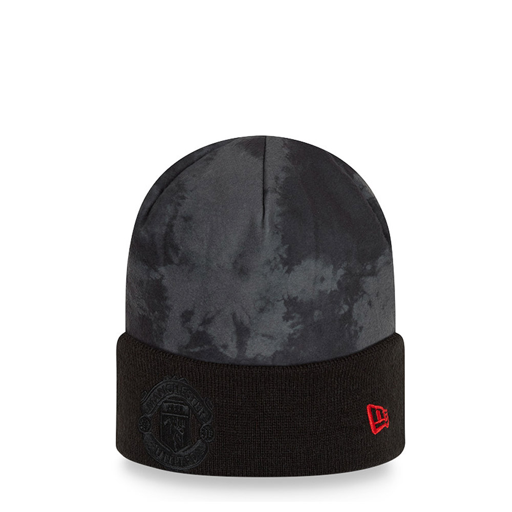 Manchester United Print Crest Grey Cuff Beanie Hat