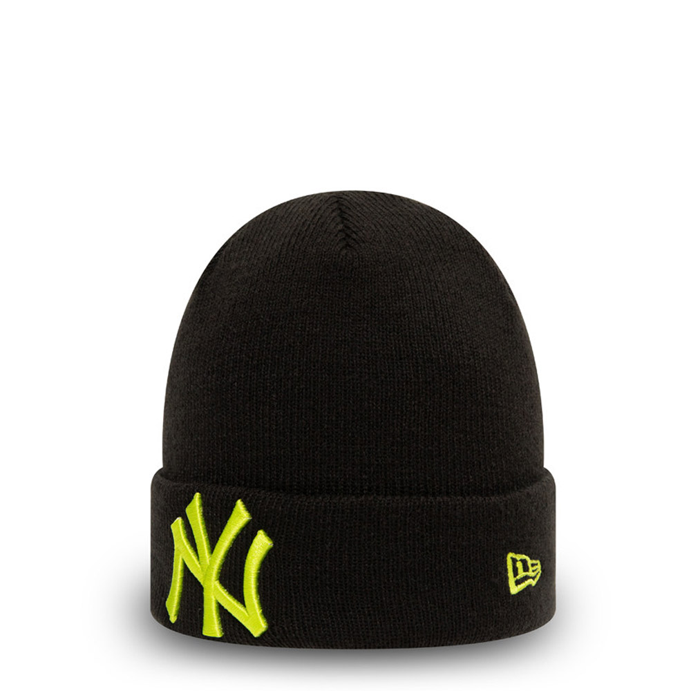New York Yankees League Essential Kids Black Cuff Beanie Hat