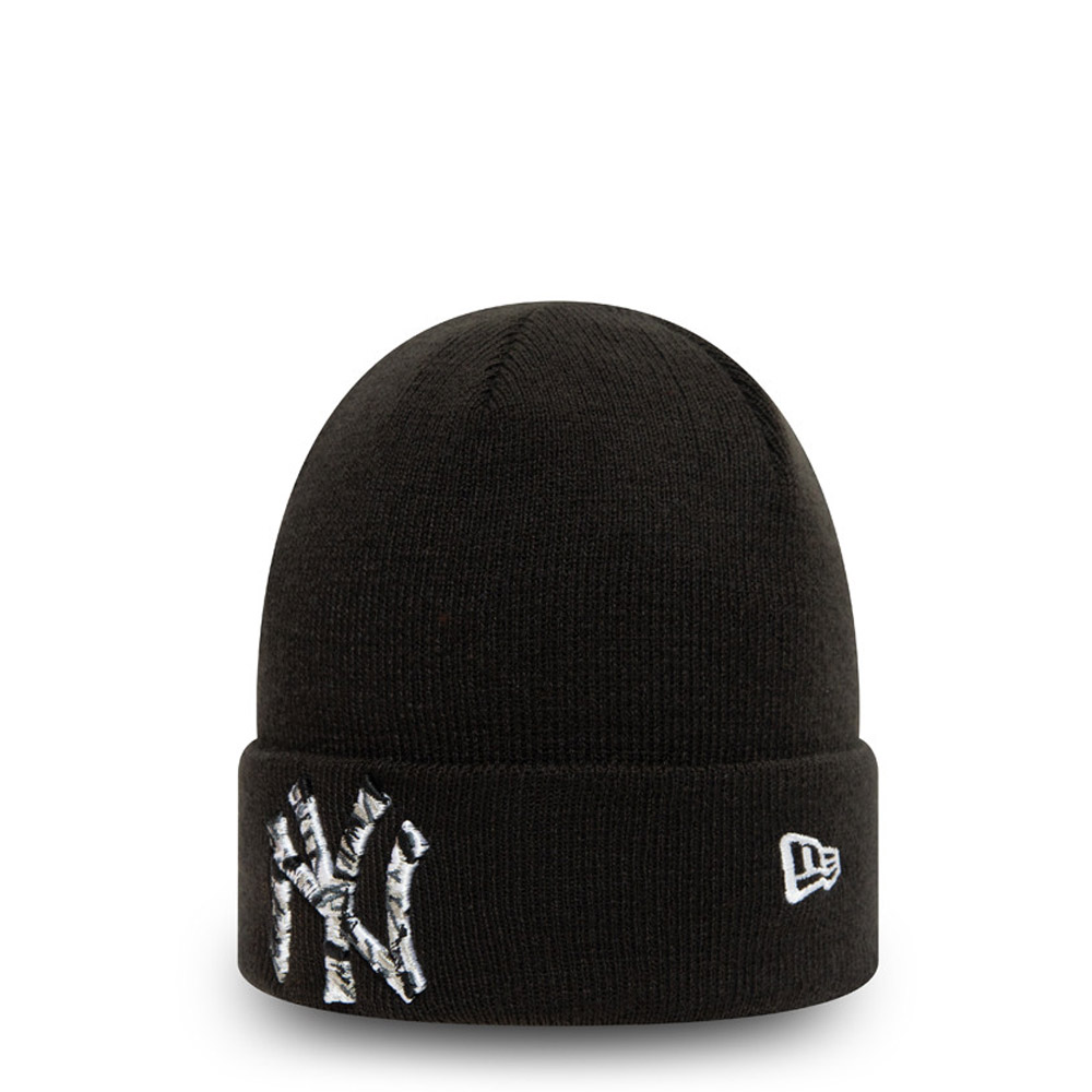 New York Yankees Camo Infill Kids Black Beanie Hat