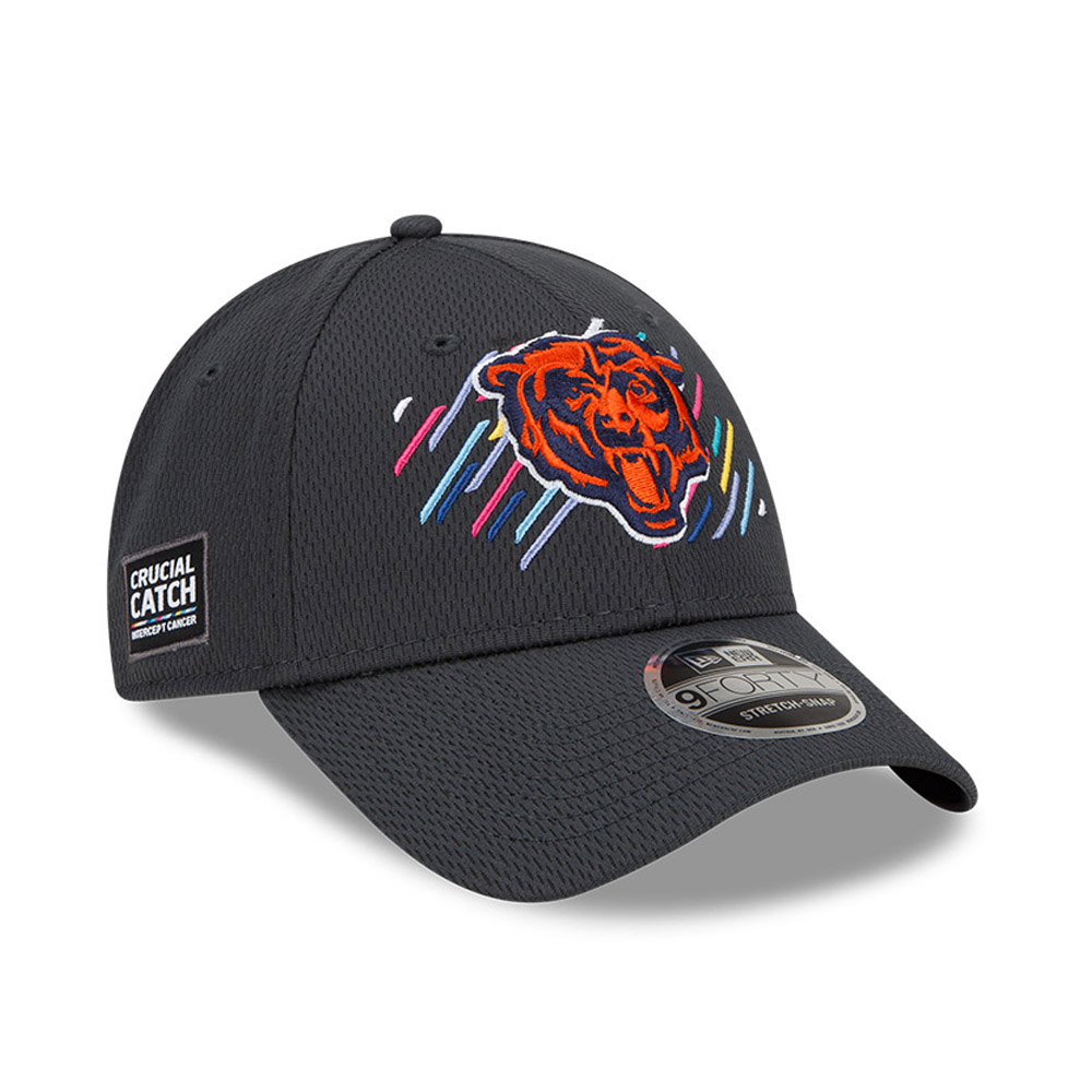 Chicago Bears Crucial Catch Grey 9FORTY Stretch Snap Cap
