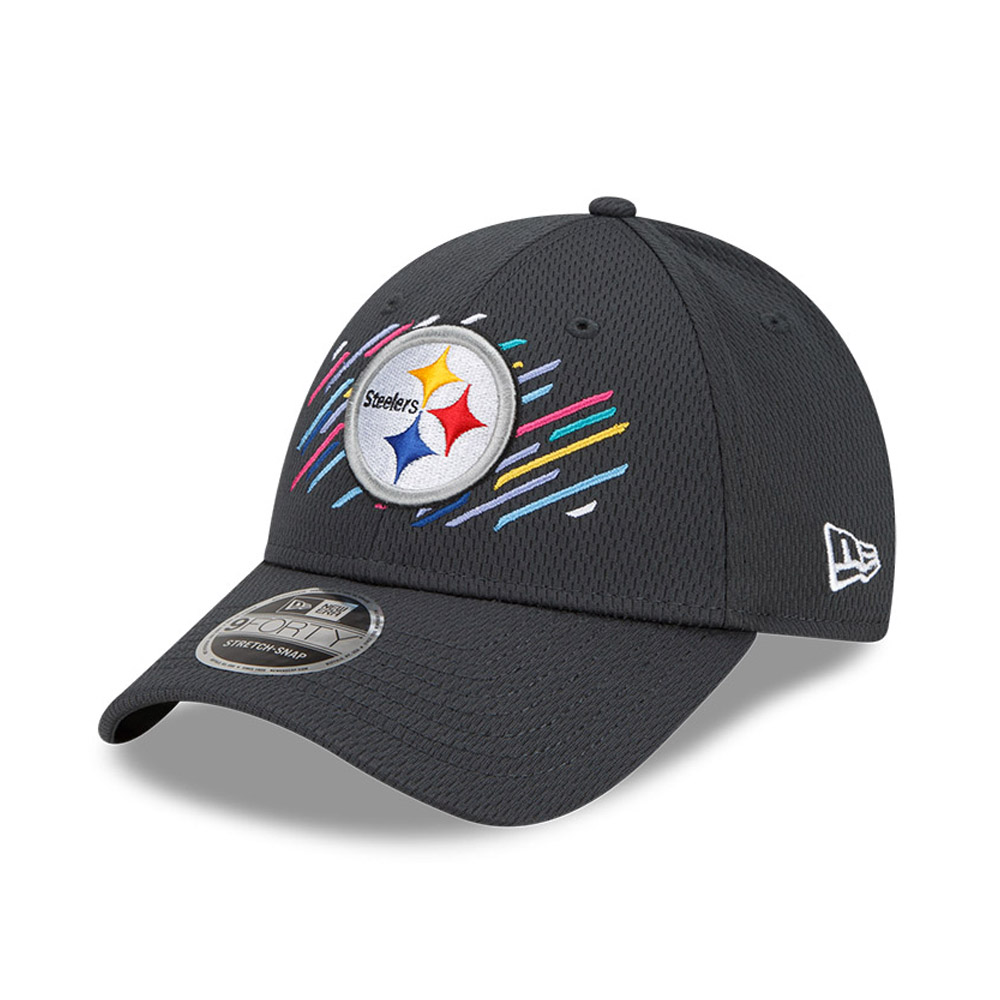 Pittsburgh Steelers Crucial Catch Grigio 9FORTY Stretch Snap Cap