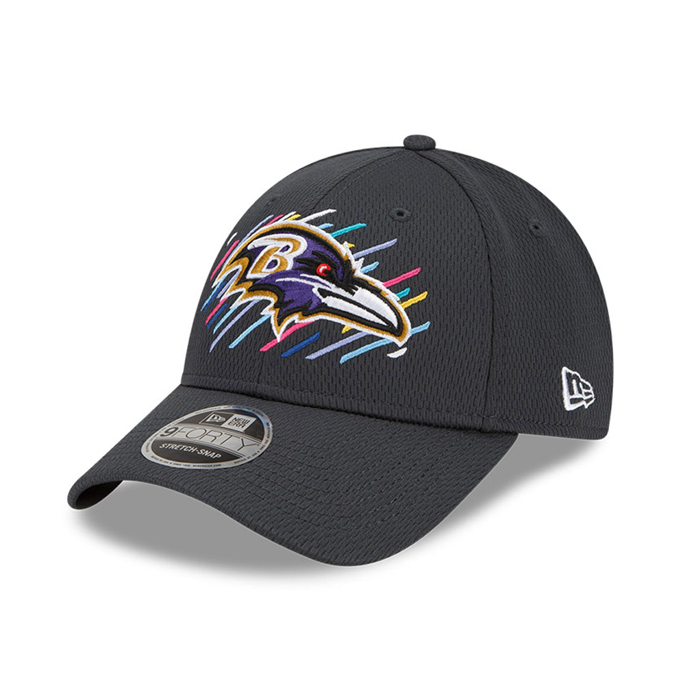 Baltimore Ravens Crucial Catch Grey 9FORTY Stretch Snap Cap