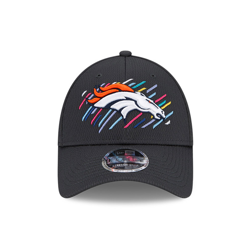Denver Broncos Crucial Catch Grey 9FORTY Stretch Snap Cap