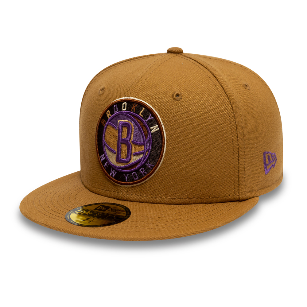 Brooklyn Nets NBA Sweet and Savoury Tan 59FIFTY Fitted Cap