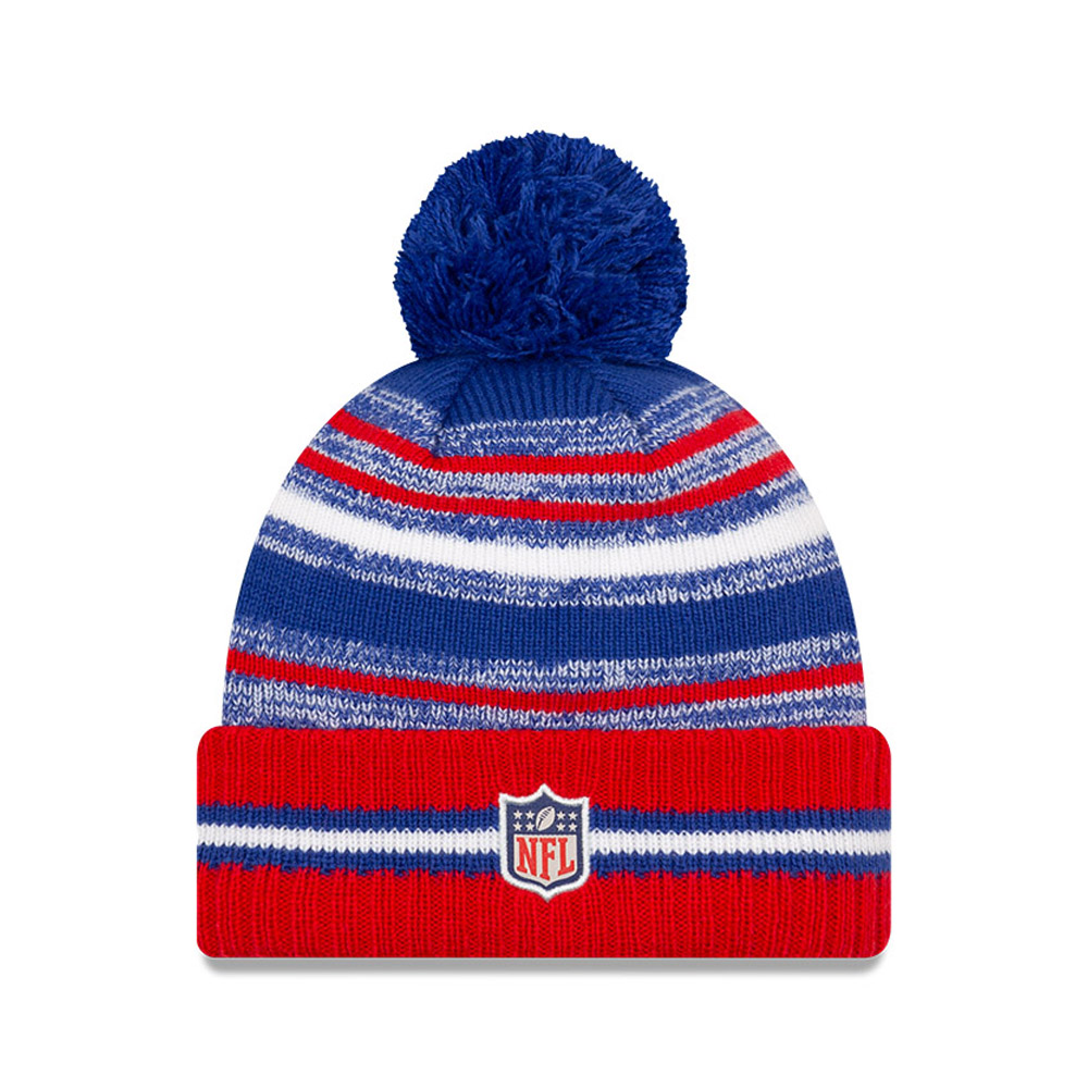 Buffalo Bills NFL Sideline Kids Blue Bobble Beanie Hat