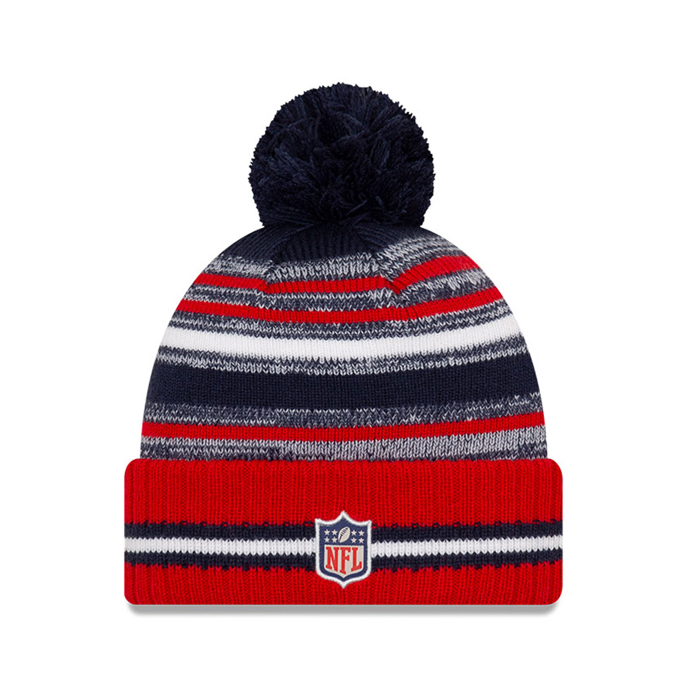 New England Patriots NFL Sideline Kids Blue Bobble Beanie Hat