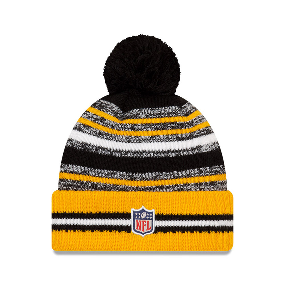 Pittsburgh Steelers NFL Sideline Kids Black Bobble Beanie Hat