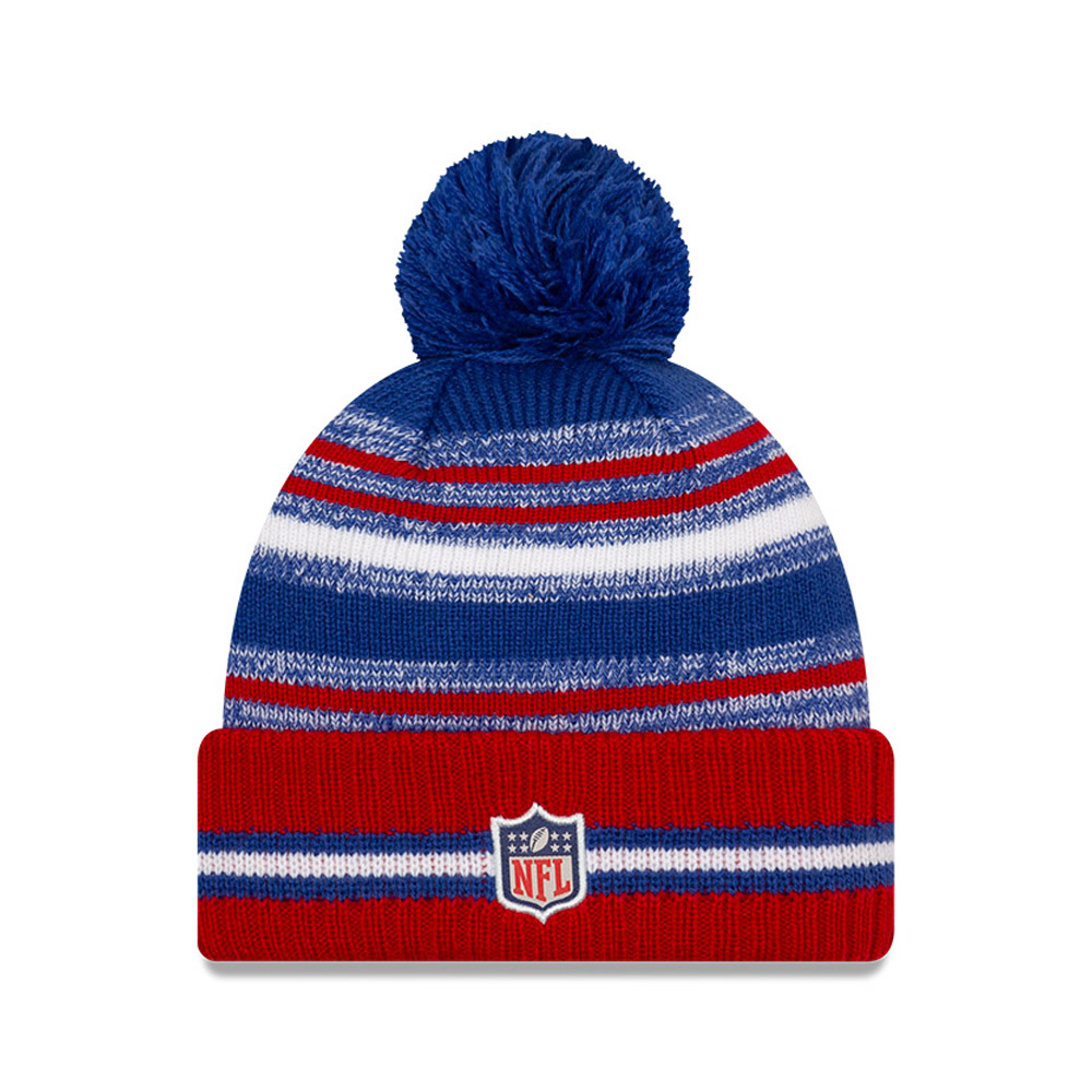 New York Giants NFL Sideline Kids Blue Bobble Beanie Hat