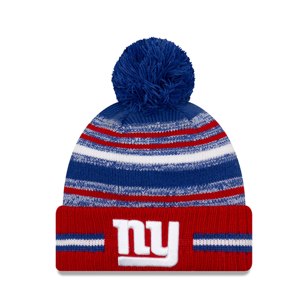 New York Giants NFL Sideline Kids Blue Bobble Beanie Hat
